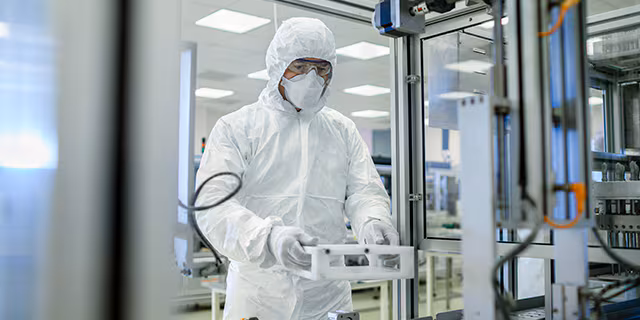 semiconductor associate in cleanroom